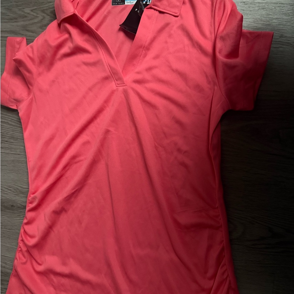 PGA Tour Women's Vibrant Coral Button Down Shirt